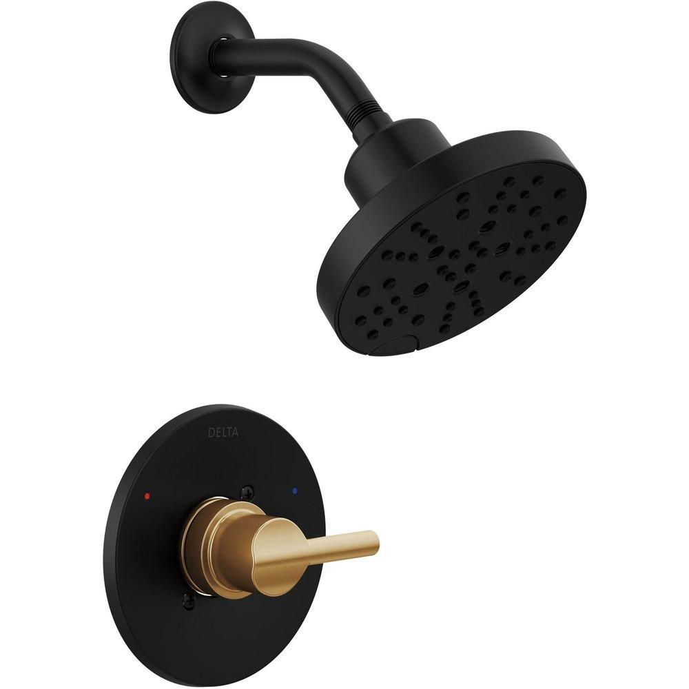 Delta Faucet Matte Black Single Handle Multi Function Shower Faucet (Trim Only) 