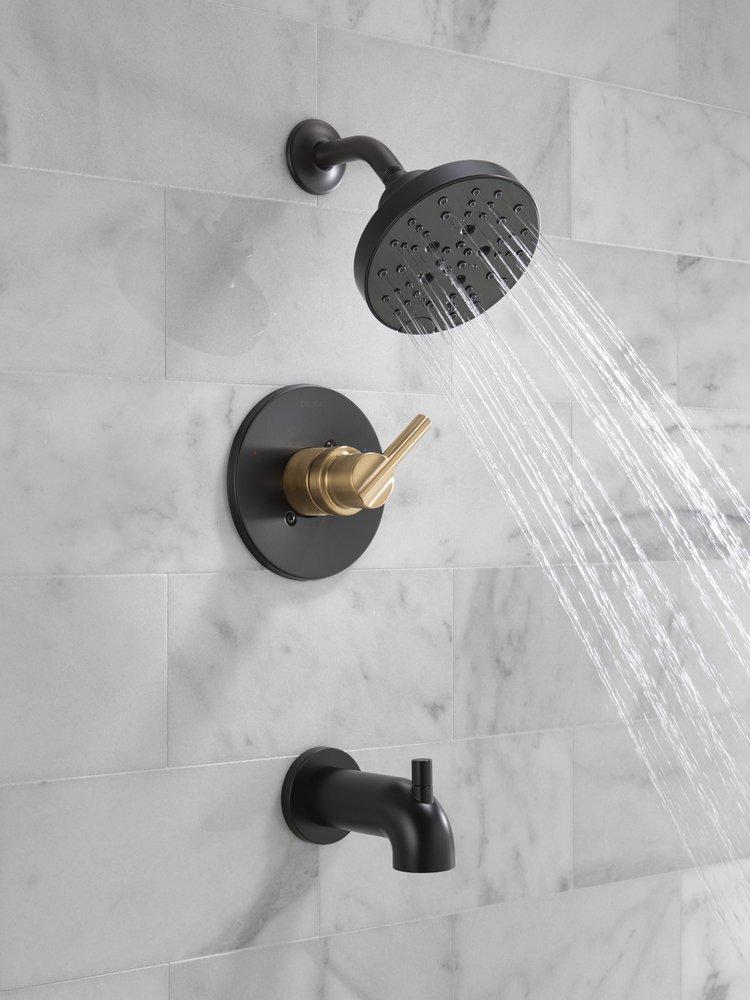 Delta Faucet Matte Black Single Handle Multi Function Bathtub & Shower Faucet (Trim Only) 