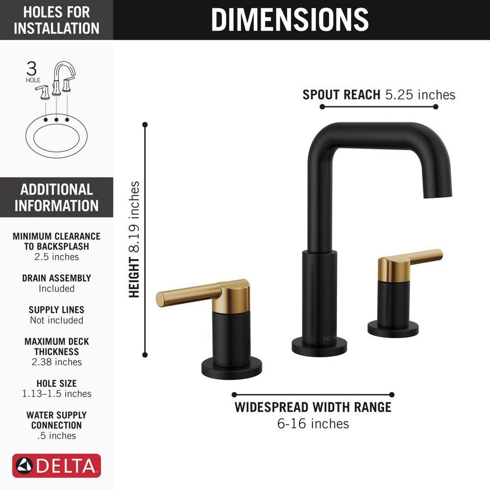 DELTA NICOLI TWO HANDLE WIDESPREAD BATHROOM FAUCET 