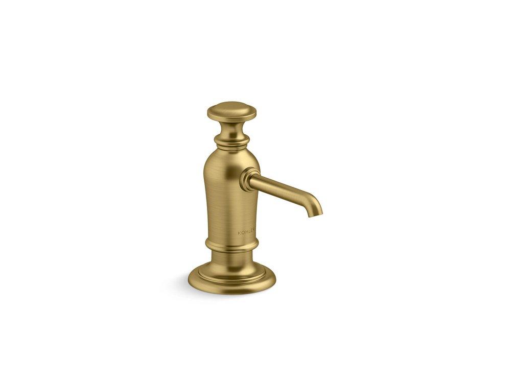 KOHLER Vibrant Brushed Moderne Brass 4-7/16 in. 16 oz. Kitchen Soap Dispenser 