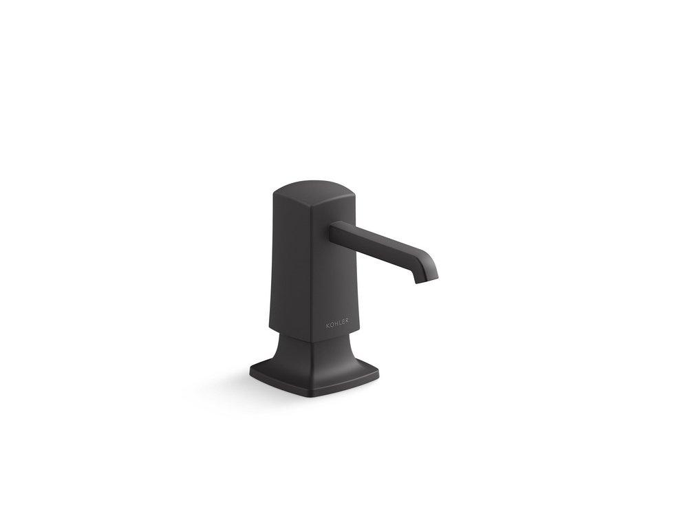 KOHLER Matte Black 3-9/16 in. 16 oz. Kitchen Soap Dispenser 