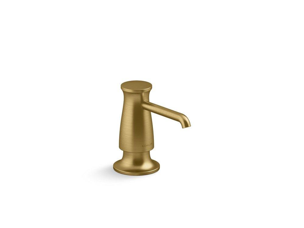 KOHLER Vibrant Brushed Moderne Brass 3-5/8 in. 16 oz. Kitchen Soap Dispenser 