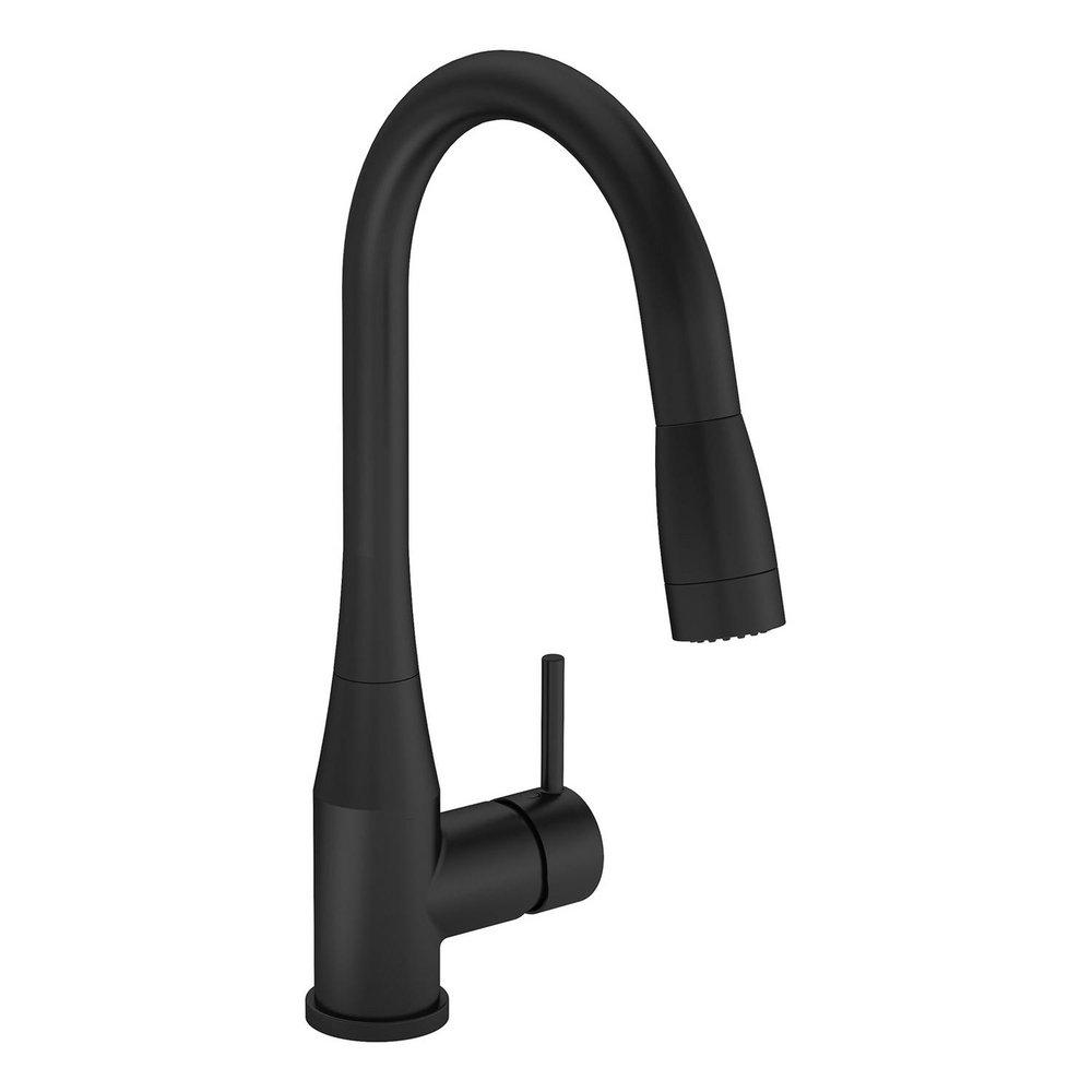 Single Handle Pull Down Kitchen Faucet in Matte Black 
