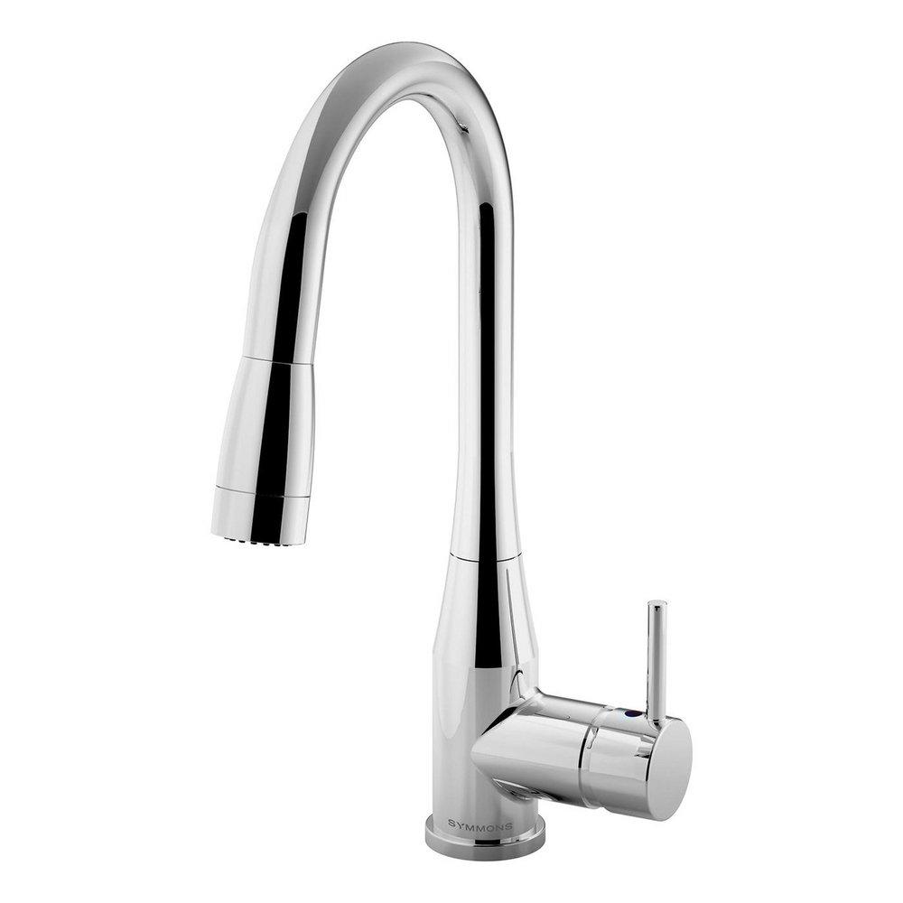 Single Handle Pull Down Kitchen Faucet in Polished Chrome 