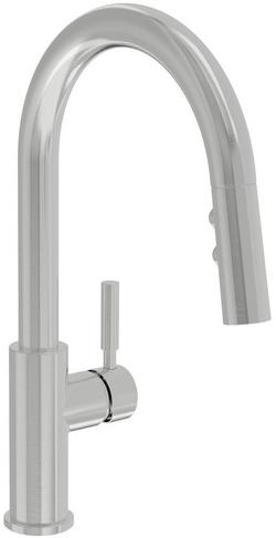Single Handle Pull Down Kitchen Faucet in Stainless Steel