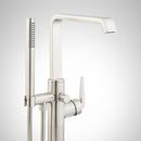 DREA FREESTANDING TUB FAUCET WITH HAND SHOWER AND ROUGH-IN VALVE - BRUSHED NICKEL 