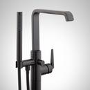 DREA FREESTANDING TUB FAUCET WITH HAND SHOWER AND ROUGH-IN VALVE WITH STOPS - MATTE BLACK 