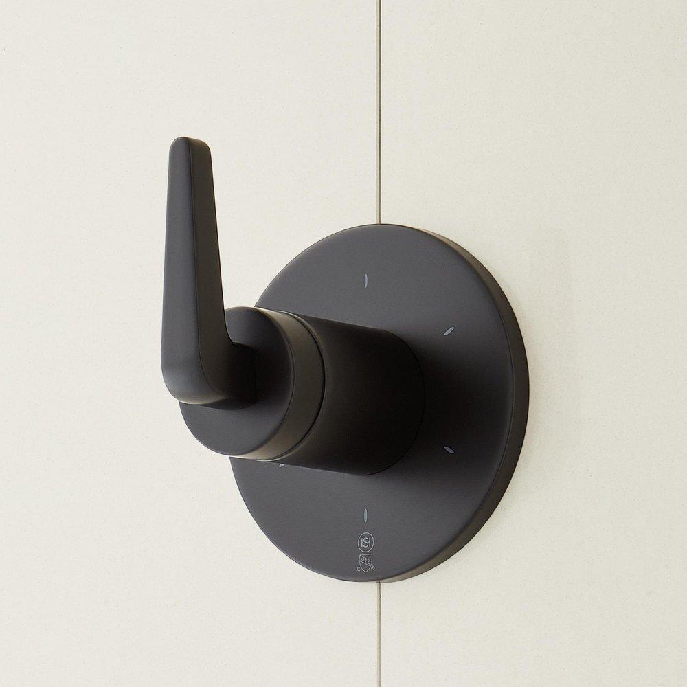 DREA IN-WALL SHOWER DIVERTER TRIM WITH ROUGH-IN VALVE - MATTE BLACK 