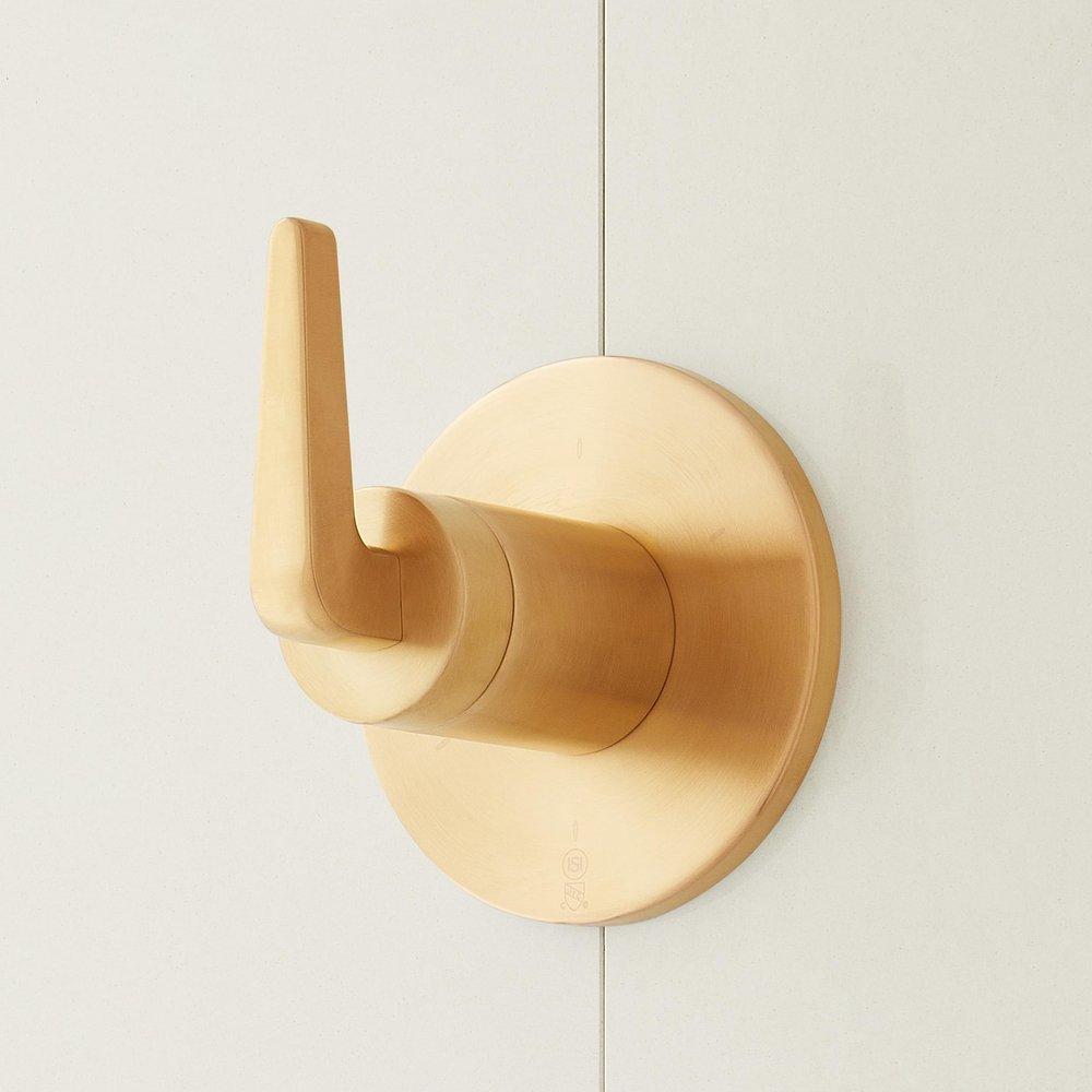 DREA IN-WALL SHOWER DIVERTER TRIM WITH ROUGH-IN VALVE - BRUSHED GOLD 