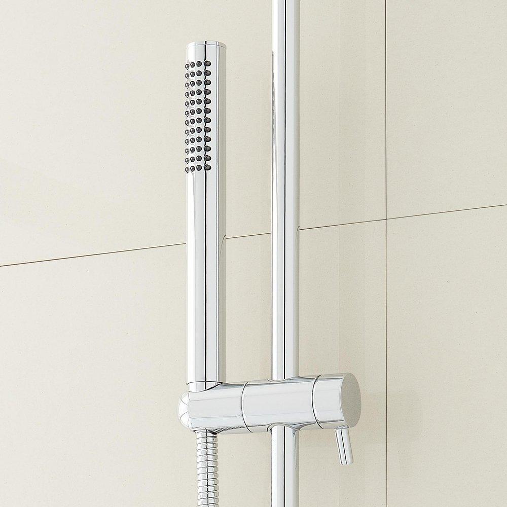 DREA PRESSURE BALANCE SHOWER SYSTEM WITH SLIDE BAR AND HAND SHOWER - CHROME 