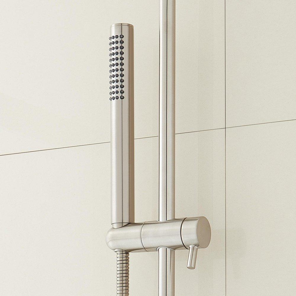 DREA PRESSURE BALANCE SHOWER SYSTEM WITH SLIDE BAR AND HAND SHOWER - BRUSHED NICKEL 
