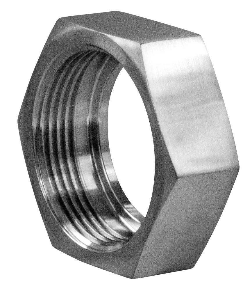 Sanitary 1-1/2 in. 304 Stainless Steel HEX Nut (Acme Thread For Bevel Seat/John Perry) 
