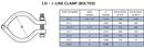 Sanitary 2 in. 304 Stainless Steel I-Line Bolted Clamp 