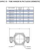 3 in. 304 Stainless Steel HEX Hanger for Tubing w/ PVC Sleeve 