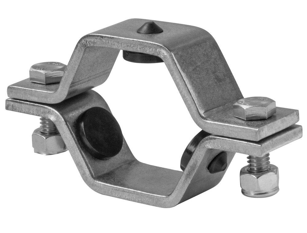 4 in. 304 Stainless Steel HEX Hanger for Tubing w/ Rubber Grommets 