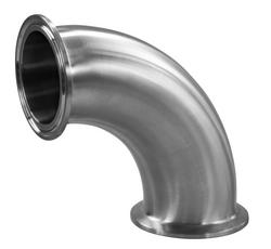 Sanitary 1 in. 304 Stainless Steel Clamp 90&deg; Elbow