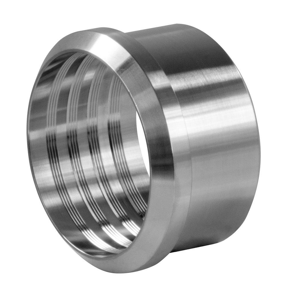 Sanitary 2-1/2 in. 316L Stainless Steel Plain Bevel Seat x Roll On Ferrule 