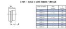 Sanitary 6 in. 304 Stainless Steel Male I-Line End x Short Butt Weld Ferrule 