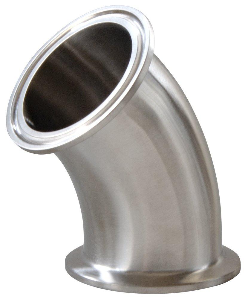 Sanitary 4 in. 316L Stainless Steel Clamp 45&deg; Elbow 