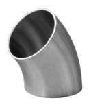 Sanitary 1 in. 316L Stainless Steel Butt Weld 45&deg; Polished Elbow 