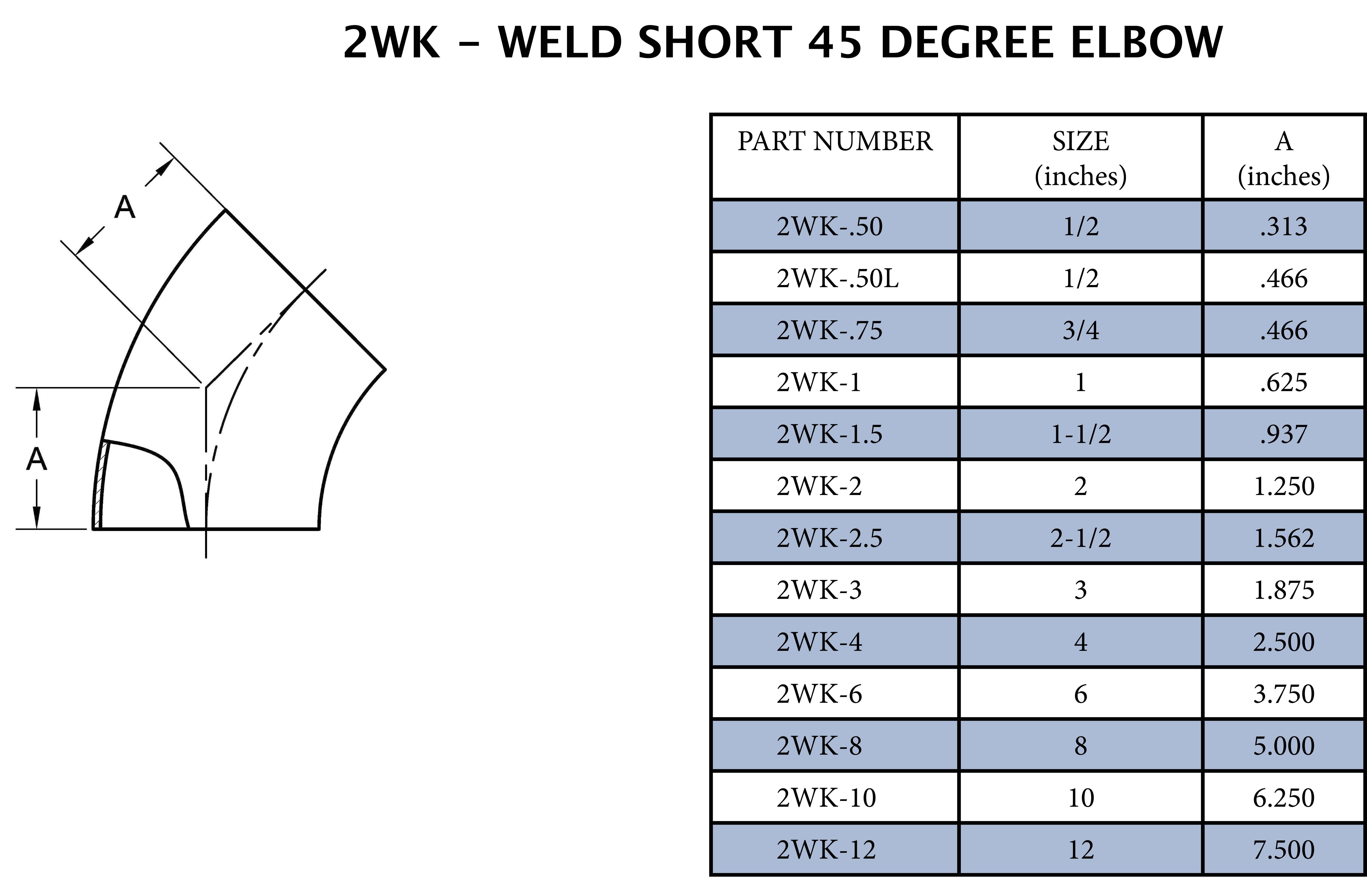 Sanitary 3 in. 304 Stainless Steel Butt Weld 45&deg; Unpolished Elbow 