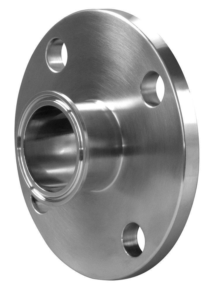 Sanitary 3 in. 304 Stainless Steel Clamp x Flanged Adapter 