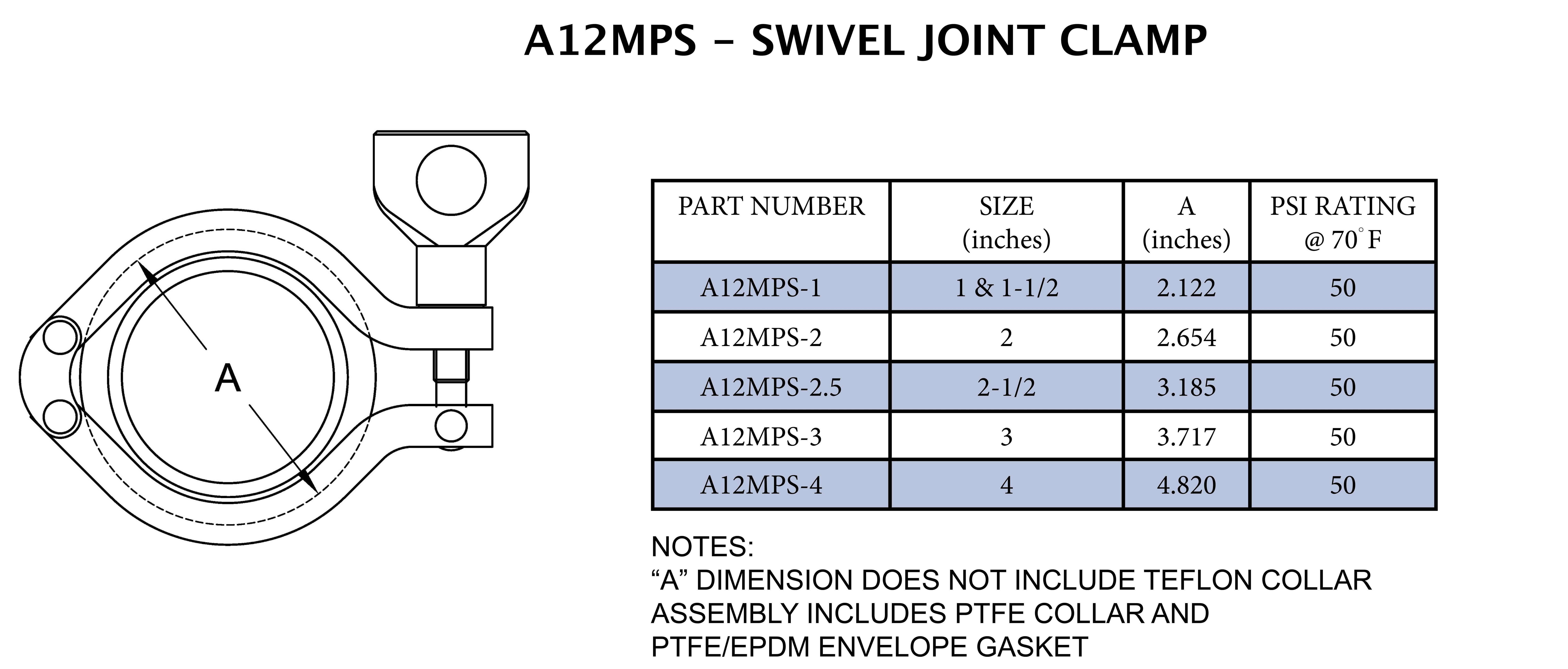 Sanitary 3 in. 304 Stainless Steel Swivel Joint Clamp Assembly 