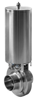 1-1/2 in. 316L Stainless Steel Silicone Clamp Actuated Butterfly Valve (Normally Closed) 