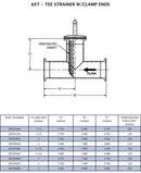 316 Stainless Steel Strainer in. w/ Clamp Ends  2 in. w/ 1/4 in. Perforations 