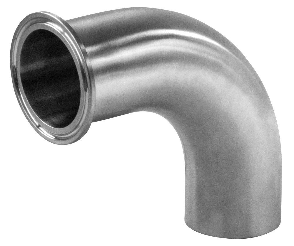 Sanitary 2-1/2 in. 304 Stainless Steel Clamp x Butt Weld 90&deg; Elbow 