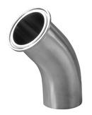 Sanitary 2-1/2 in. 316L Stainless Steel Clamp x Butt Weld 45&deg; Elbow 