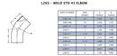 Steel & O&rsquo;Brien Sanitary 316L Stainless Steel Butt Weld 45&deg; Polished Elbow 