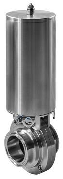 1-1/2 in. 304 Stainless Steel FKM Viton Butt Weld Actuated Butterfly Valve (Normally Closed) 