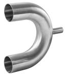 1-1/2 in. x 1 in. 316L Stainless Steel Butt Weld U-Bend w/ Bottom Weld Outlet 