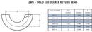 Sanitary 1-1/2 in. 316L Stainless Steel Butt Weld Polished U-Bend 