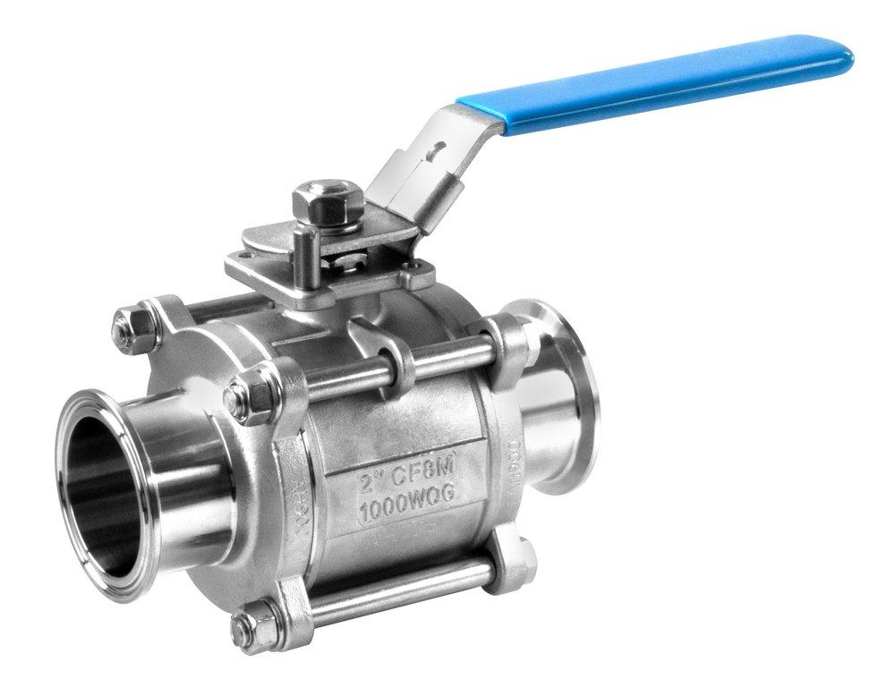 1-1/2 in. 316 Stainless Steel 2-Way Clamp End Ball Valve 