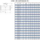 2 x 1 in. 316L Stainless Steel BPE Clamp End Tee 