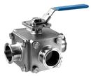 1 in. 316 Stainless Steel L-Pattern 3-Way Clamp End Ball Valve 