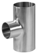 Sanitary 2-1/2 x 1 in. 316L Stainless Steel Butt Weld Short Tee (Polished) 