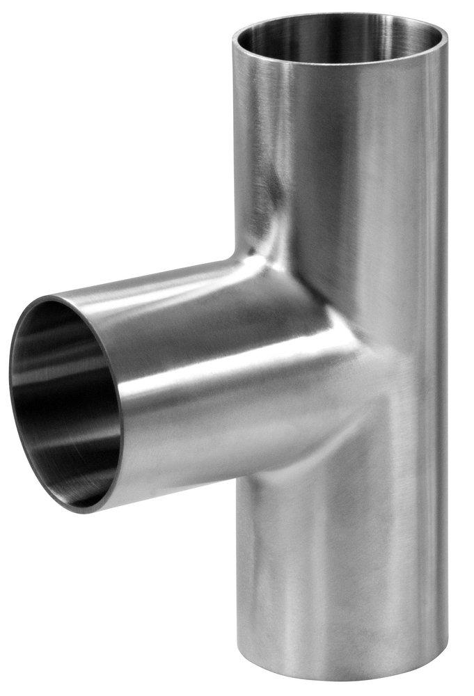 Sanitary 4 in. 316L Stainless Steel Butt Weld End Long Tee (Unpolished) 