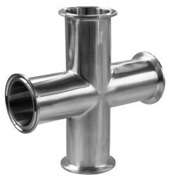 Sanitary 1-1/2 in. 304 Stainless Steel Tri-Clamp End Cross