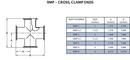 Sanitary 4 in. 304 Stainless Steel Tri-Clamp End Cross 