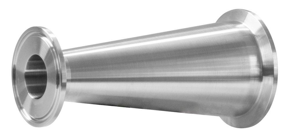 1-1/2 x 1 in. 316L Stainless Steel BPE Clamp End Concentric Reducer 