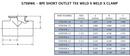 1-1/2 in. 316L Stainless Steel BPE Short Clamp End Outlet x Weld End Tee 