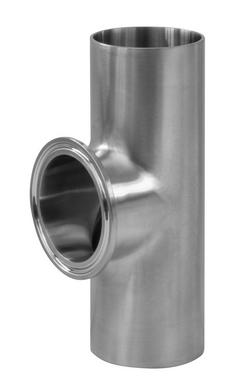 1-1/2 in. 316L Stainless Steel BPE Short Clamp End Outlet x Weld End Tee