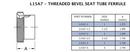 Sanitary 2 in. 304 Stainless Steel Threaded Bevel Seat x Weld End Ferrule 