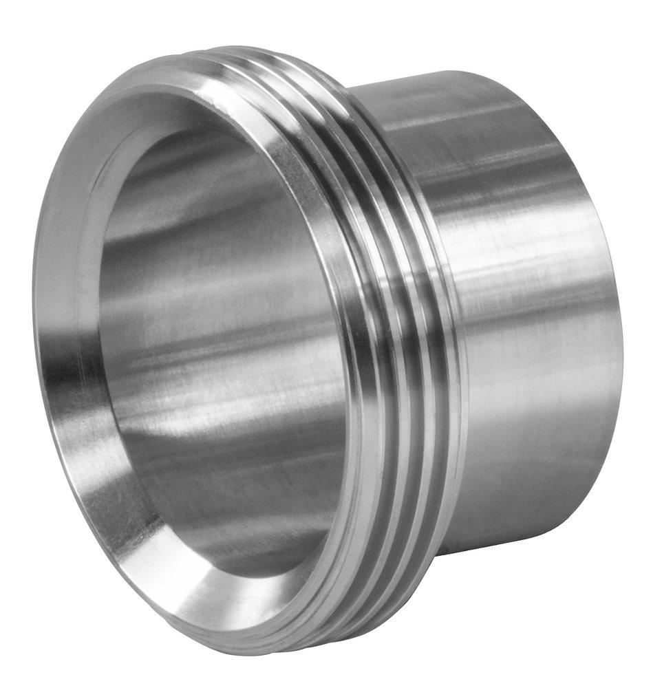 Sanitary 2-1/2 in. 304 Stainless Steel Threaded Bevel Seat x Weld End Ferrule 