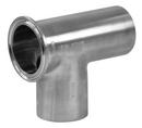 2-1/2 in. 316L Stainless Steel BPE Short Clamp Run Outlet x Weld End Tee 