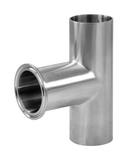 4 in. 316L Stainless Steel BPE Clamp End Outlet x Weld Tangent Tee 