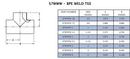 1 in. 316L Stainless Steel BPE Weld End Tee 
